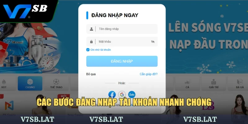 Các bước đăng nhập tài khoản nhanh chóng
